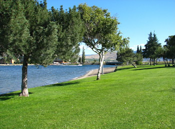 Late Summer in Osoyoos. Park near bridge crossing.